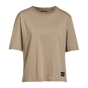 T-shirt donna Stihl Sustainable Logo marrone in cotone biologico