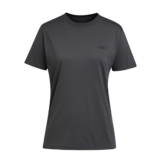 T-shirt Stihl ICON donna grigio taglia XS in cotone con motivo motosega in rilievo