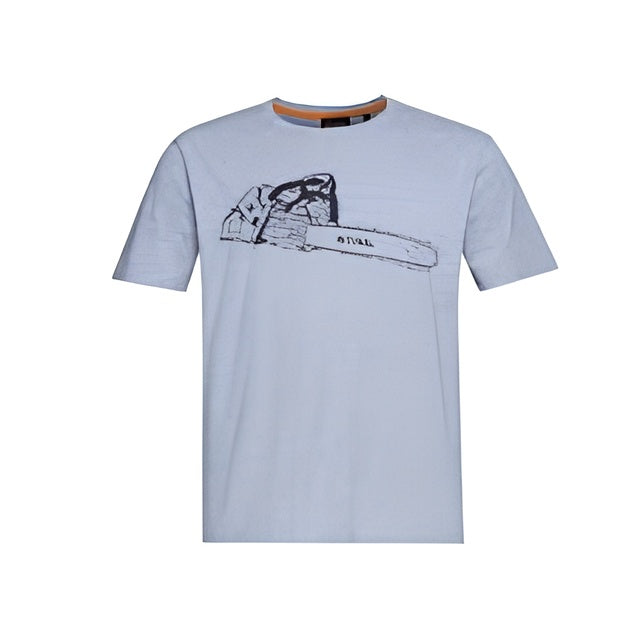 T-shirt Stihl MS 500i grigia taglia XL con stampa frontale motosega
