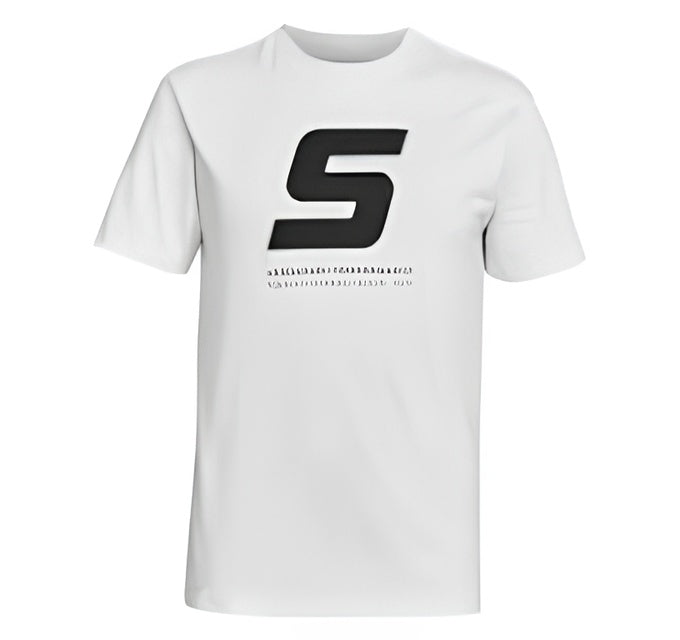 T-shirt Stihl SZ M SIGN bianca in cotone da uomo con logo S nero sul petto