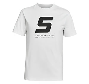 T-shirt Stihl SZ M SIGN bianca in cotone da uomo con logo S nero sul petto