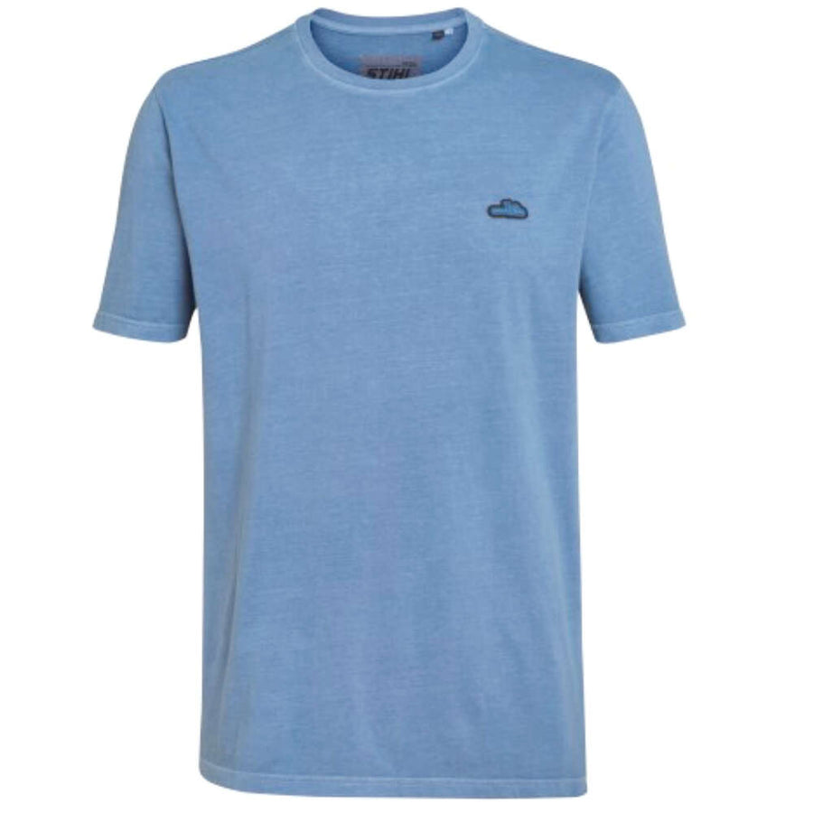 T-shirt da uomo Stihl blu in cotone con scollo rotondo