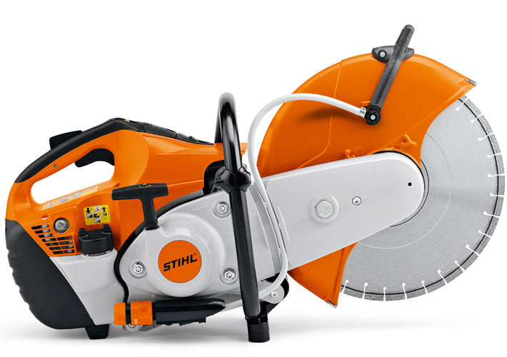 Troncatrice professionale STIHL TS 500i con protezione disco e impugnatura ergonomica