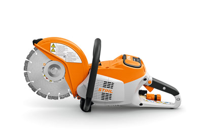 STIHL TSA 230 troncatrice a batteria 36 V vista laterale con protezione disco