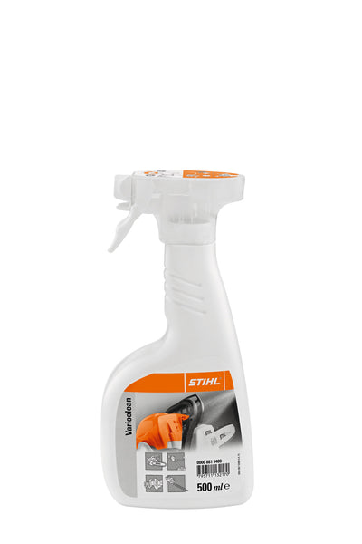Detergente biodegradabile Stihl Varioclean spray 500 ml per rimuovere resina, oli ed erba da macchine e filtri aria