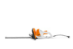 Tagliasiepi elettrico STIHL HSE 42 vista laterale con cavo e lama da 45 cm