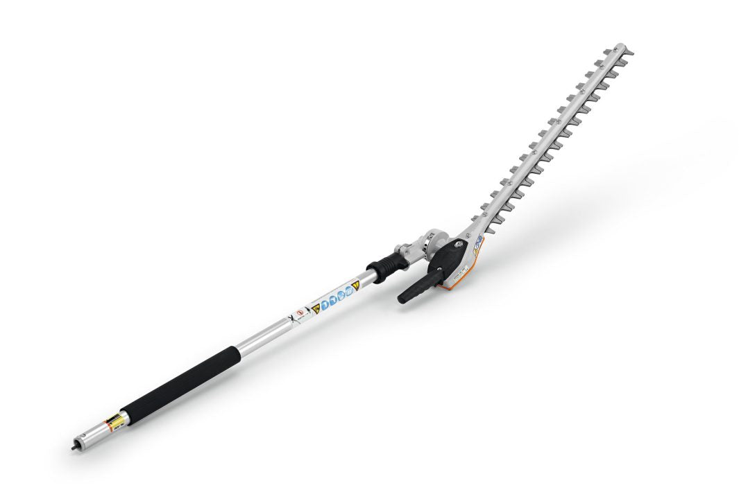 Tagliasiepi STIHL a batteria vista completa su sfondo bianco per uso professionale