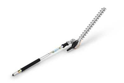 Tagliasiepi STIHL a batteria vista completa su sfondo bianco per uso professionale