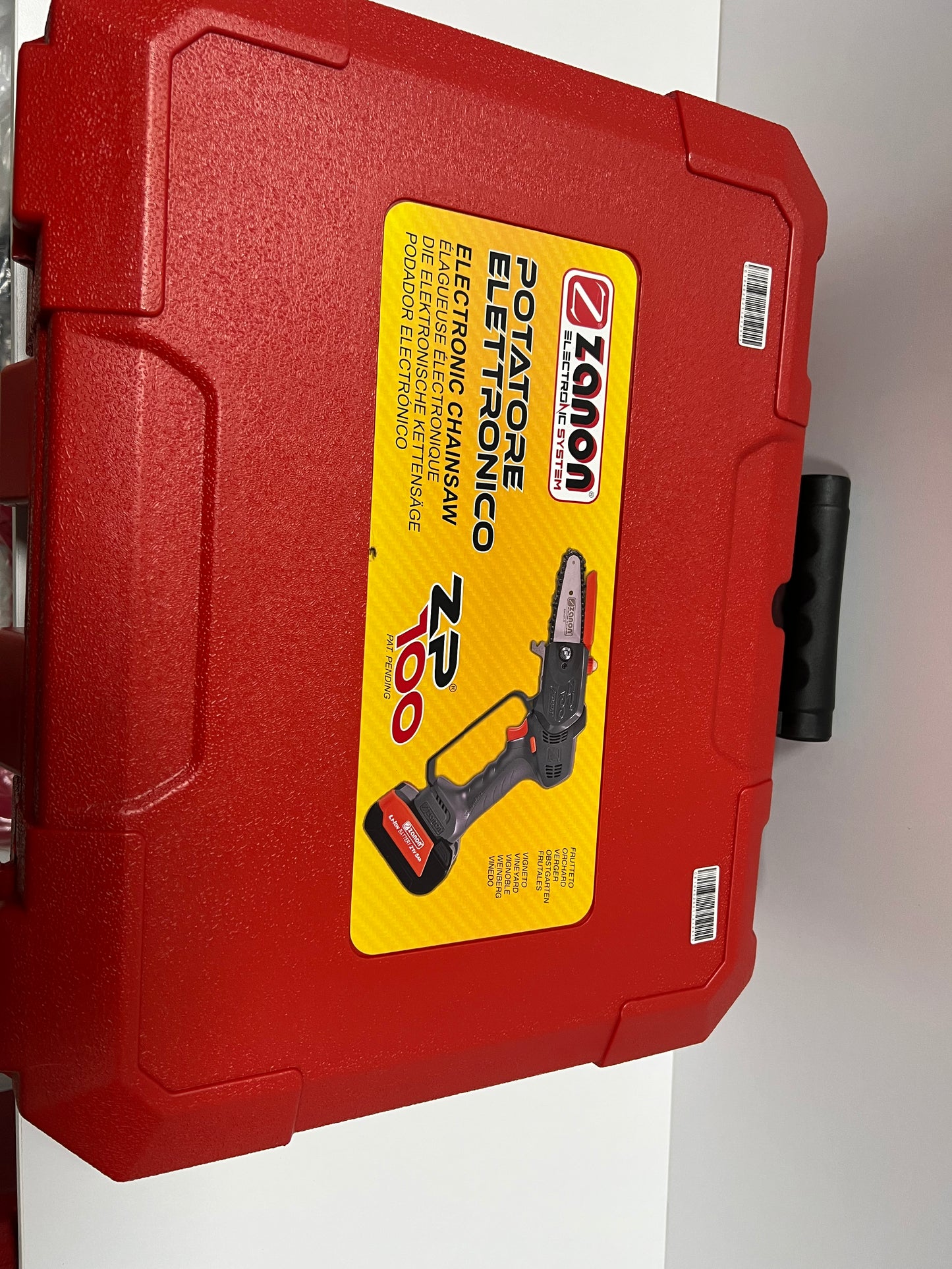 Valigetta rossa Zanon per potatore elettronico a batteria ZP 100