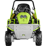 Vista frontale trattore trinciaerba Grillo Climber 10.27 con trazione integrale e roll bar